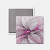 Elegante Chaos Moderne Abstracte Roze Fractale Kun Magneet (Voorkant / Achterkant)
