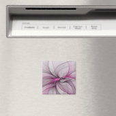 Elegante Chaos Moderne Abstracte Roze Fractale Kun Magneet (Insitu (Vaatwasser))