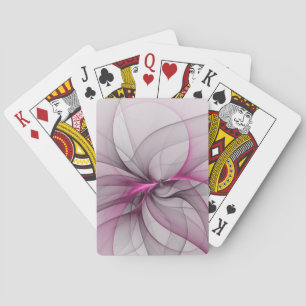 Elegante Chaos Moderne Abstracte Roze Fractale Kun Pokerkaarten