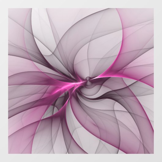Elegante Chaos Moderne Abstracte Roze Fractale Kun Raamsticker (Vel)