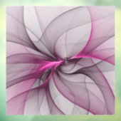Elegante Chaos Moderne Abstracte Roze Fractale Kun Raamsticker (Vel 3)