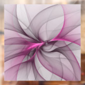 Elegante Chaos Moderne Abstracte Roze Fractale Kun Raamsticker (Vel 2)
