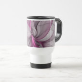 Elegante Chaos Moderne Abstracte Roze Fractale Kun Reisbeker (Voorkant rechts)