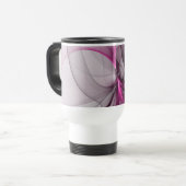 Elegante Chaos Moderne Abstracte Roze Fractale Kun Reisbeker (Voorkant links)