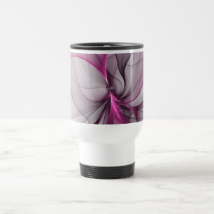 Elegante Chaos Moderne Abstracte Roze Fractale Kun Reisbeker