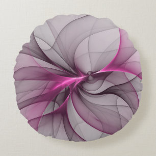 Elegante Chaos Moderne Abstracte Roze Fractale Kun Rond Kussen