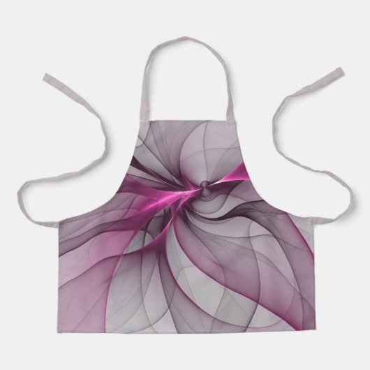 Elegante Chaos Moderne Abstracte Roze Fractale Kun Schort (Voorkant)