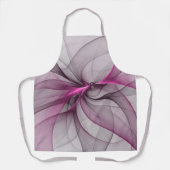 Elegante Chaos Moderne Abstracte Roze Fractale Kun Schort (Voorkant)