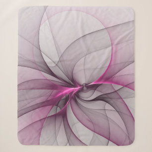 Elegante Chaos Moderne Abstracte Roze Fractale Kun Sherpa Deken