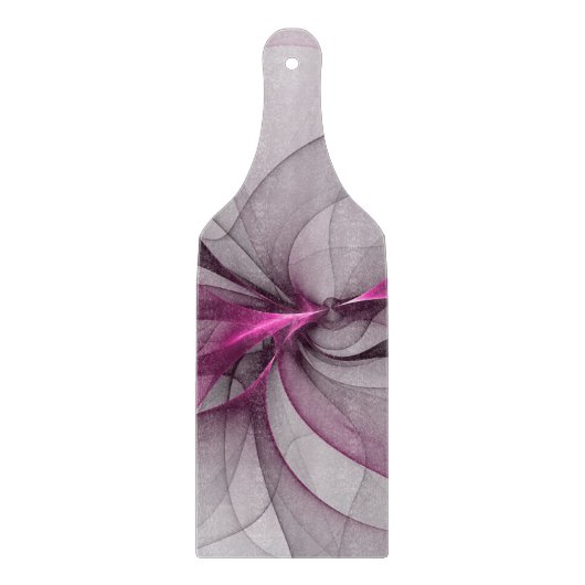 Elegante Chaos Moderne Abstracte Roze Fractale Kun Snijplank (Voorkant)