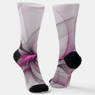 Elegante Chaos Moderne Abstracte Roze Fractale Kun Sokken