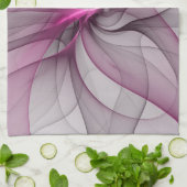 Elegante Chaos Moderne Abstracte Roze Fractale Kun Theedoek (Gevouwen)