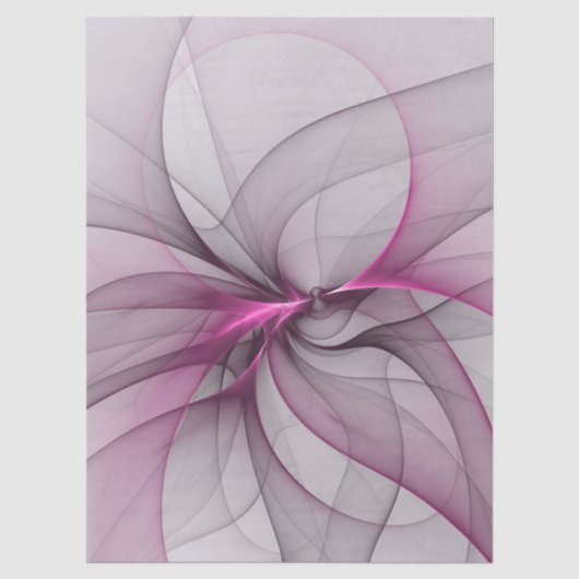 Elegante Chaos Moderne Abstracte Roze Fractale Kun Tissuepapier (Voorkant)