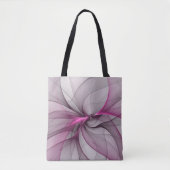 Elegante Chaos Moderne Abstracte Roze Fractale Kun Tote Bag (Voorkant)