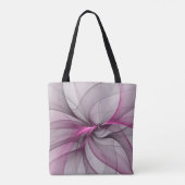 Elegante Chaos Moderne Abstracte Roze Fractale Kun Tote Bag (Achterkant)