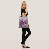 Elegante Chaos Moderne Abstracte Roze Fractale Kun Tote Bag (Op model)