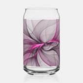 Elegante chaotische moderne abstracte roze fractal blikvorm glas (Achterkant)