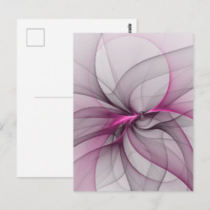 Elegante chaotische moderne abstracte roze fractal briefkaart