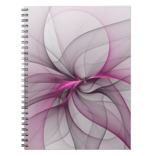 Elegante chaotische moderne abstracte roze fractal notitieboek