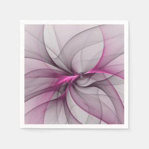 Elegante Chaotische Moderne Abstracte Roze Fractal Servet