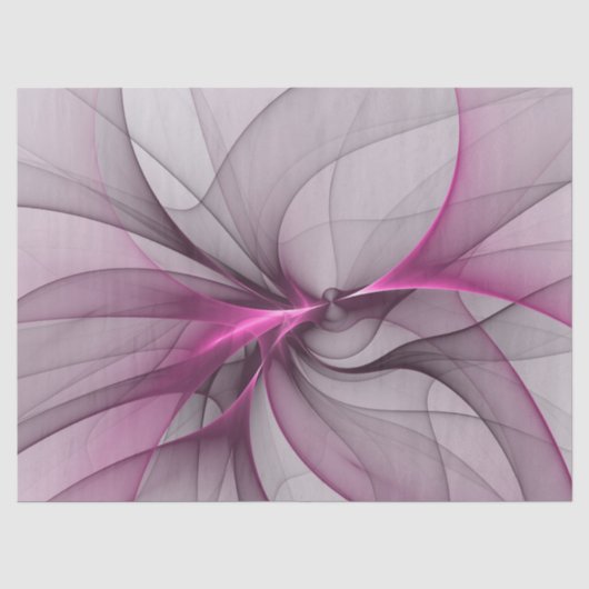 Elegante chaotische moderne abstracte roze fractal tissuepapier (Voorkant)