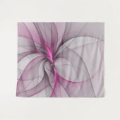 Elegante chaotische moderne abstracte roze fractal wandkleed (Voorkant (horizontaal))