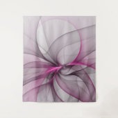 Elegante chaotische moderne abstracte roze fractal wandkleed (Voorkant)