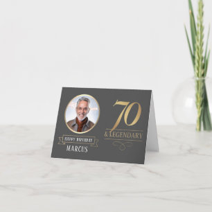Elegante Charcoal & Goud 70ste & Legendarische Ver Kaart