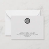 Elegante Charcoal Grey Business Note Kaart Notitiekaartje (Achterkant)