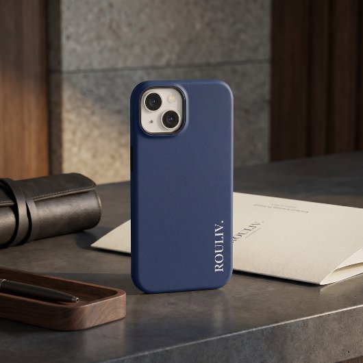 Elegante Charcoal Navy Minimalistisch ROULIV Case-Mate iPhone Case