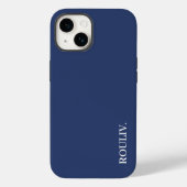 Elegante Charcoal Navy Minimalistisch ROULIV Case-Mate iPhone Case (Achterkant)