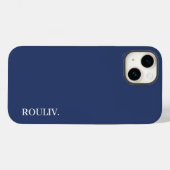Elegante Charcoal Navy Minimalistisch ROULIV Case-Mate iPhone Case (Achterkant (horizontaal))
