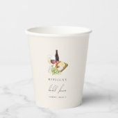 Elegante Charcuterie Wijn & Kaas Bruidsdouche Papieren Bekers (Voorkant)