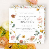 Elegante Charity Lunch Tuin Bloemen Waterverf Kaart