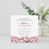 Elegante Charity Lunch Waterverf Bloemen Kaart (Staand voorkant)