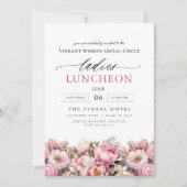 Elegante Charity Lunch Waterverf Bloemen Kaart (Voorkant)