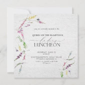 Elegante Charity Lunch Waterverf Bloemen Kaart (Voorkant)