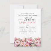 Elegante Charity Lunch Waterverf Bloemen Kaart (Voorkant)