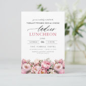 Elegante Charity Lunch Waterverf Bloemen Kaart (Staand voorkant)