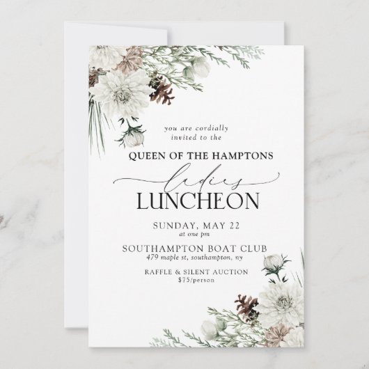 Elegante Charity Lunch Waterverf Winter Kaart (Voorkant)