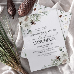 Elegante Charity Lunch Waterverf Winter Kaart