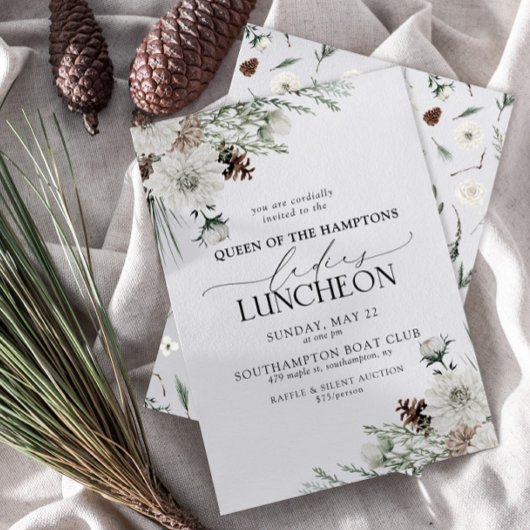 Elegante Charity Lunch Waterverf Winter Kaart