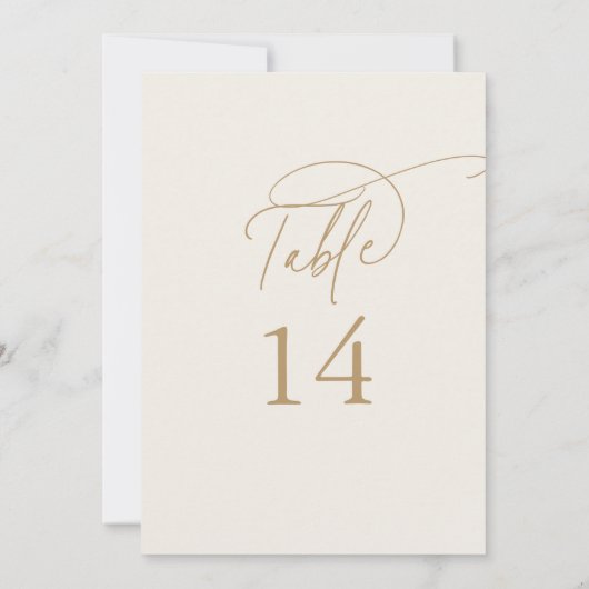 Elegante Charm 5x7 Ivoor Goud Trouwtafel Nummers (Achterkant)