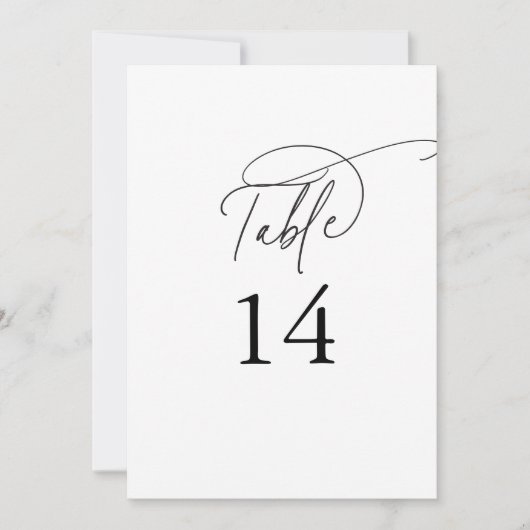 Elegante Charm 5x7" Trouwtafel nummers (Voorkant)