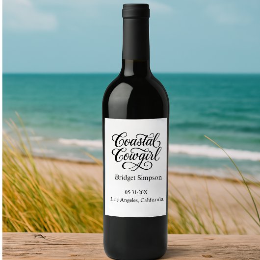 Elegante Charm Bachelorette kust cowgirl Wijn Etiket