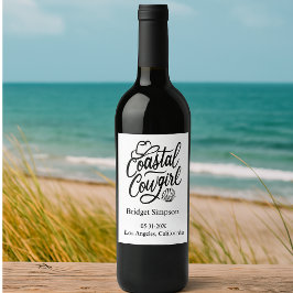 Elegante Charm Bachelorette kust cowgirl Wijn Etiket