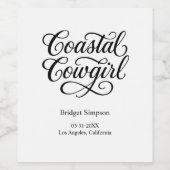 Elegante Charm Bachelorette kust cowgirl Wijn Etiket (Enkel label)