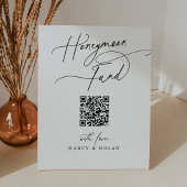 Elegante Charm Bruiloft QR Code Huwelijksreis Fond Reclamebord Met Voetstuk