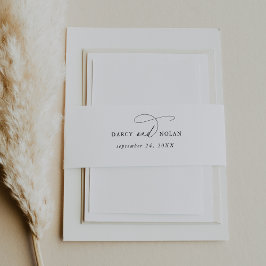 Elegante Charm Bruiloft Uitnodiging Belly Band Uitnodigingen Wikkel