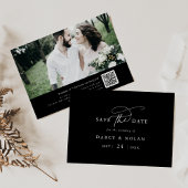 Elegante Charm Donker Zwart Bruiloft Save The Date